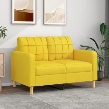 Sofá 2 plazas amarillo claro 120 cm tela Vidaxl