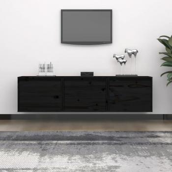 Mueble de TV 3 piezas madera maciza de pino negro vidaXL