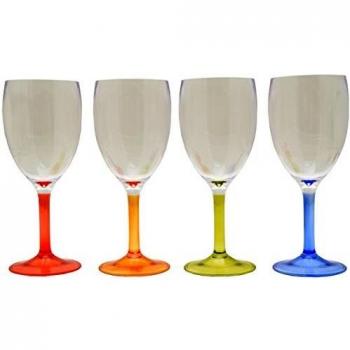 Set de 4 copas de vino coloridas de 290 ml Flamefield
