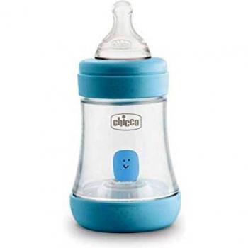 Chicco Perfect5 Silicone Bottle 150ml Slow Flow 0m+ Blue