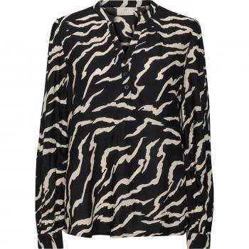 Kaffe Women's XL Black Zebra Print Blouse