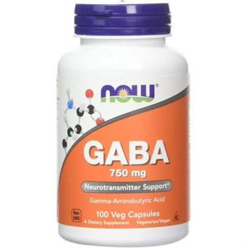 Now Foods GABA 750 mg - 100 Capsules (Vegetarian)