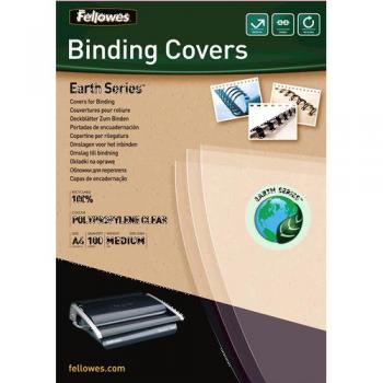 Fellowes Earth Binding Cover Polypropylene A4 200 Micron Clear Pack