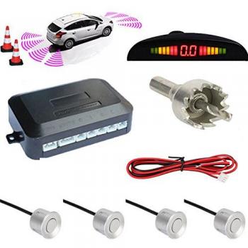 TKOOFN® Universal KFZ Radar Aparcamiento Sensor Alarma Acustica Indicador LUZ Kit LED Marcha Atras