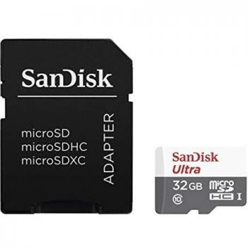 Sandisk Ultra MicroSDHC 32GB UHS-I + SD Adapter Memoria Flash Clase 10 - Tarjeta de Memoria
