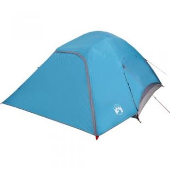 Tienda de campaña familiar iglú 6 personas impermeable azul, gris y verde