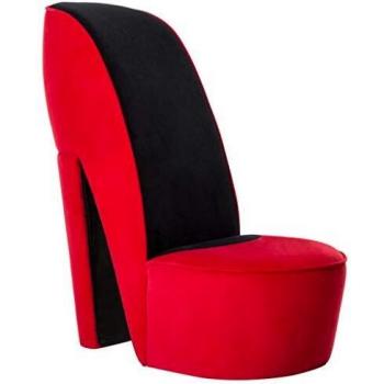 vidaXL Silla en Forma de tacón Alto, Color Rojo Aterciopelado