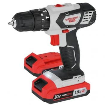 Taladro percutor Worgrip 20V con 2 baterías de 1.5Ah
