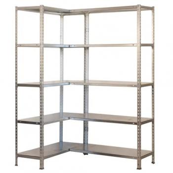 Estantería Metálica Esquina SimonRack, 10 Baldas, Soporta 80 kg de Punto Flexión por balda, Dimensiones 1800x1000x400 mm, Material Galvanizado, Sin Tornillos
