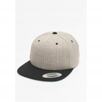 Flexfit Classic Two-Tone Snapback Cap - Heather Grey/Black