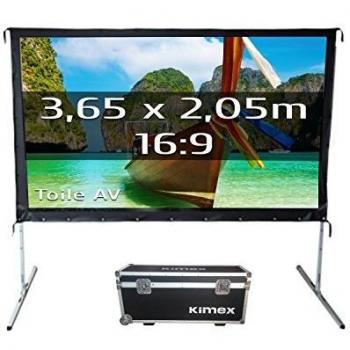 Pantalla de Proyección Móvil Kimex 3.65x2.05m Plegable Formato 16:9 Proyección Frontal