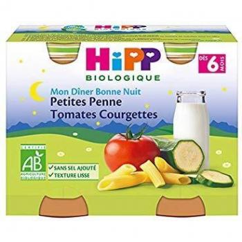 HiPP Organic Baby Dinner - Penne Pasta with Tomatoes and Zucchini - 6 Months + - 2 x 190g