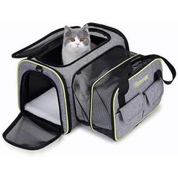 DADYPET Transportin Gato, Transportin Perro Pequeño Mascotas Cómodo Bolso para Transporte en Tren, Coche, Avión 44.5 * 33 * 28CM Mediano