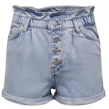 Shorts de Mezclilla Mujer Only Cuba Life Paperbag Azul Claro M