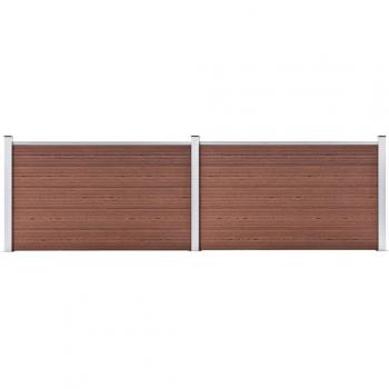 Valla de jardín de WPC marrón 353x106 cm - Perfecta para plantas y animales, múltiples usos, malla para ventilación, seguridad, ventana