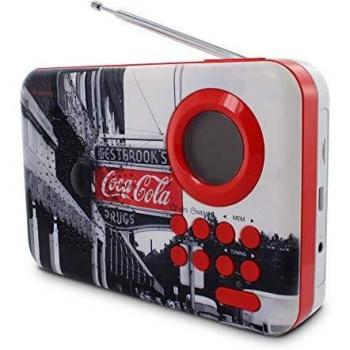 Metronic 477510 - Radio FM mp3 West Street Coca-Cola con Toma USB/microsd, Toma Jack y función Despertador.