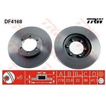 Disco de freno TRW DF4168 frente, ventilado, 1 pieza