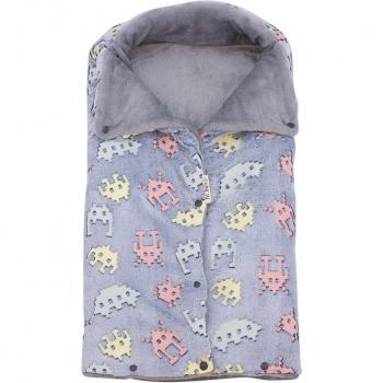 Saco Polar para Capazo de Bebé Jyoko - Abrigado en Invierno con forro polar, diseño Neon Invaders