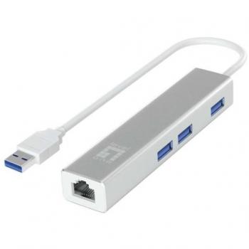 Adaptador y tarjeta de red Ethernet LevelOne USB-0503, 1000 Mbit/s, con hub USB 3.0