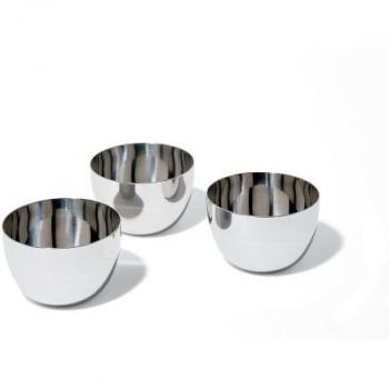 Set de 3 Cuencos de Acero Inoxidable Mami - Alessi, Diseño Stefano Giovannoni, Dimensiones: 14 x 9 x 11.5 cm