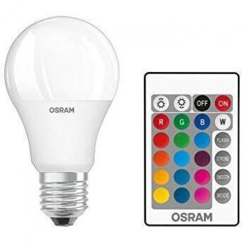 Osram Retrofit Classic LED E27 Pera Mate 9W 806lm - 827 Luz muy Cálida | RGBW + Remote - Regulable - Reemplazo 60W