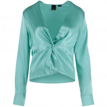 Pinko Women's Baradero Silk Blouse Top in Green | Size 40 | 100108ZR64 Color E77