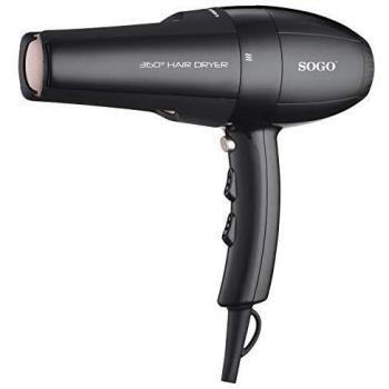 Secador y Alisador de Pelo 2 en 1 con motor AC, 2.000 W, 2 velocidades, 3 temperaturas, función plancha de pelo
