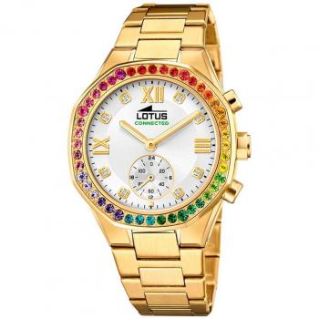 Reloj Lotus Connected para Mujer 18925/5 con Caja de Acero Inoxidable 316L Dorado y Esfera Plateada