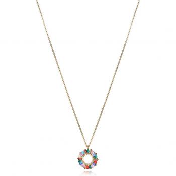 Collar Viceroy Elegant de Plata Bañada en Oro con Circonitas de Colores