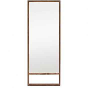 Espejo de madera maciza rectangular modelo Walls II, disponible en medidas de 160x60 cm y 180x80 cm, con acabados en tono envejecido y roble oscuro, hecho a mano en España