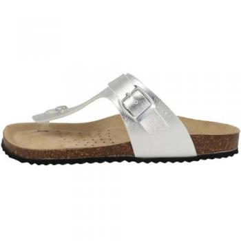 Geox Women's D Brionia Silver Flip Flop Sandals - Size 7.5