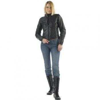 Dainese-NIKITA LADY Chaqueta de piel , Matt-Negro/Matt-Negro, Talla 46