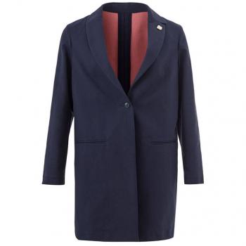 Lardini Chic Blue Cotton Jacket for Sophisticated Style - IT40|S, Lardini Blue Cotton Elegance Jacket, Lardini Single-Breasted Coats, female, Blue, Size: S