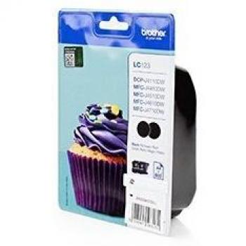 Brother LC123BKBP2DR Pack de 2 cartuchos de tinta negra LC-123