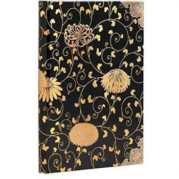 Libreta Karakusa Mini 95 × 140 Rayada Tapa Dura Paperblanks Negro y Dorado