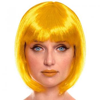 Peluca Bob amarillo vibrante