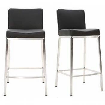 Taburete de diseño negro 66cm lote de 2 EPSILON