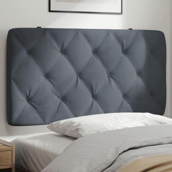 Cabecero de cama acolchado en terciopelo gris oscuro de 100 cm
