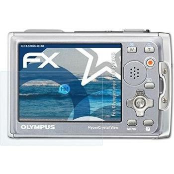 3 x atFoliX Antichoque Película Protectora Olympus mju TOUGH-6020 Protector Película - FX-Shock-Clear