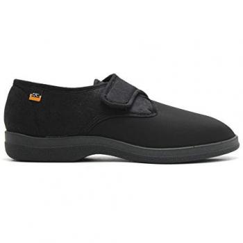 Zapatilla Doméstica Doctor Cutillas 21286 con Cierre Velcro, Pala de Licra Elástica y Suela Ancha (Negro, Talla 44)