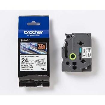 Brother TZe-SL251 24mm Black on White Self Laminating Tape