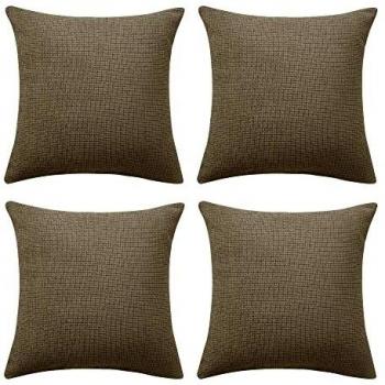 Amazon Brand - Umi Fuandas de Cojin Impermeable Protegedor 4 Piezas 45x45cm Marrón