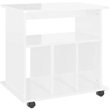 Armario ruedas madera contrachapada blanco brillante 60x45x60cm