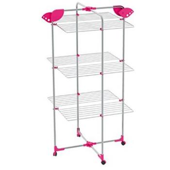 Tendedero de Ropa ALPINA 30 m, Plegable y con Soporte para Perchas