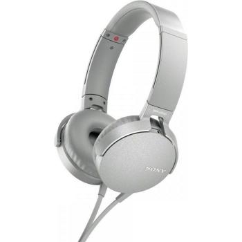 Sony Foldable Heavy Bass Headphones with Remote Control and Microphone - White MDR-XB550AP W