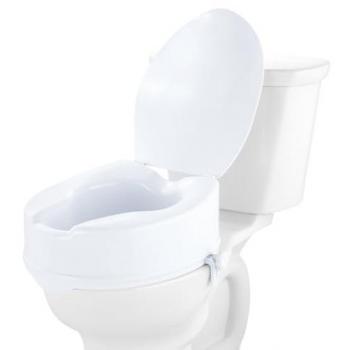 Universal Raised Toilet Seat 150mm Height, 300 lbs Weight Capacity, Locking Mechanism for Elderly and Disabled