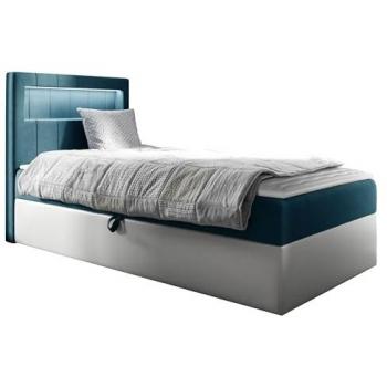 Cama Continental Baltimore 169 - Individual, Cuero Ecológico, 80x200 cm, con Somier y Luz LED
