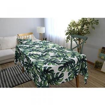Drizzle Mantel para Mesa de Cocina o Salón Monstera Plantas Verdes Hojas de Palma Rectangular Impermeable Lavable Diseño de Comedor Decoración del Hogar