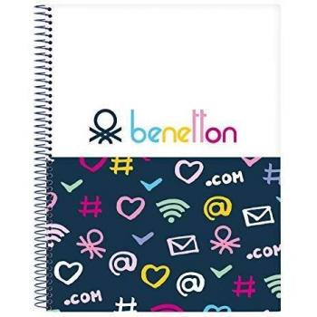 safta Cuaderno 120 Hojas de Benetton Dot Com, Tapas Duras, 215x310mm