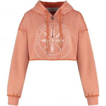 Golden Goose Women's Emy Cropped Hoodie in Orange, Size XS, GWP01225P001012 Color 40173